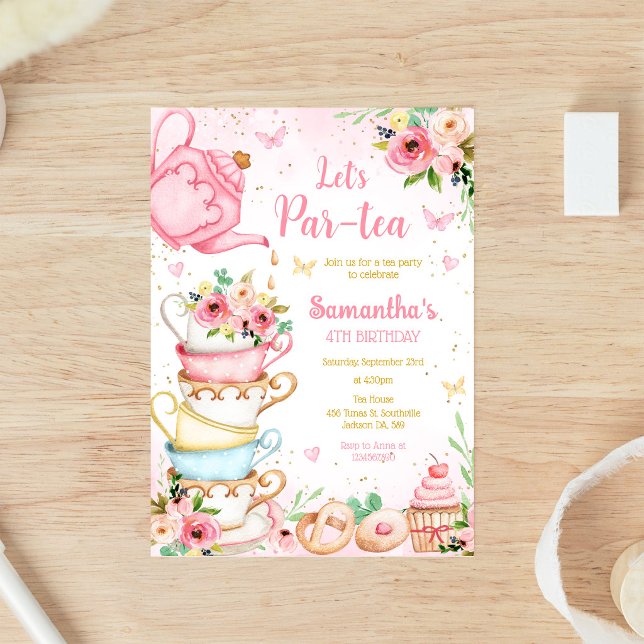 Invitation à la fête d'anniversaire Let's Par-tea (Créateur téléchargé)