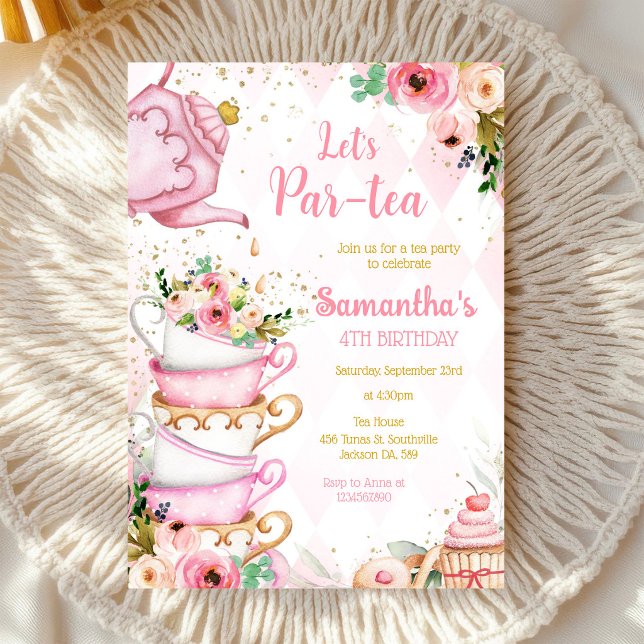 Invitation à la fête d'anniversaire Let's Par-tea (Créateur téléchargé)