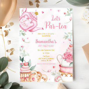 Invitation à la fête d'anniversaire Let's Par-tea