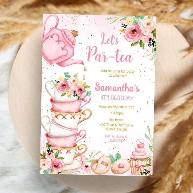 Invitation à la fête d'anniversaire Let's Par-tea (Créateur téléchargé)