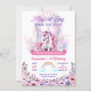 Invitation à la fête d'anniversaire Licorne et Arc