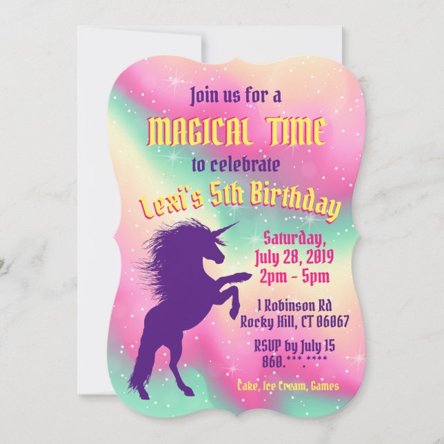Invitation à la fête d'anniversaire magique de l'U (Devant)