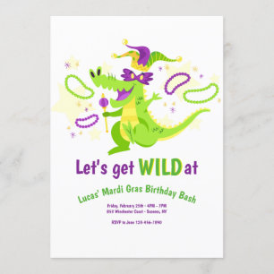 Invitation à la fête d'anniversaire Mardi Gras