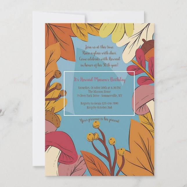 Invitation à la fête d'anniversaire Masculine de F (Devant)