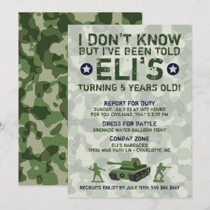 Invitation à la fête d'anniversaire militaire de l