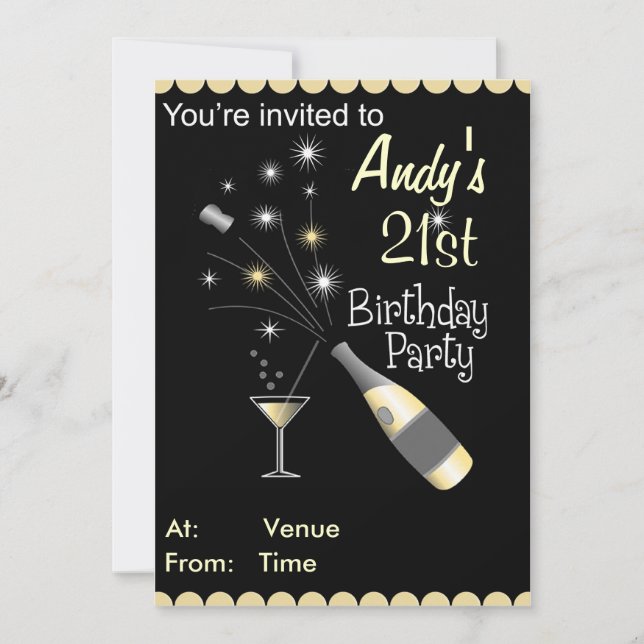 Invitation à la fête d'anniversaire - N'importe qu (Devant)