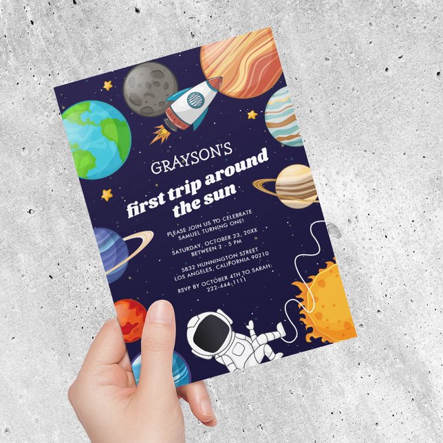 Invitation à la fête d'anniversaire Outer Space 1s (Créateur téléchargé)
