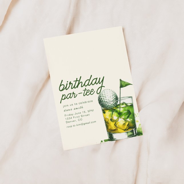 Invitation à la fête d'anniversaire Par-Tee avec W (Créateur téléchargé)