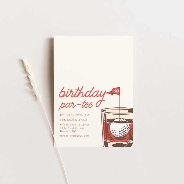Invitation à la fête d'anniversaire Par-Tee avec W (Créateur téléchargé)