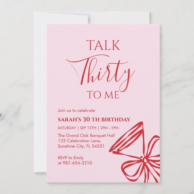 Invitation à la fête d'anniversaire "Parle-moi tre (Devant)