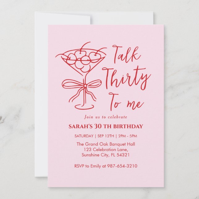 Invitation à la fête d'anniversaire "Parle-moi tre (Devant)
