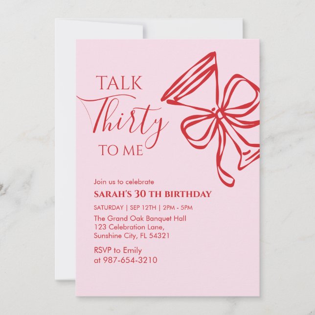 Invitation à la fête d'anniversaire "Parle-moi tre (Devant)