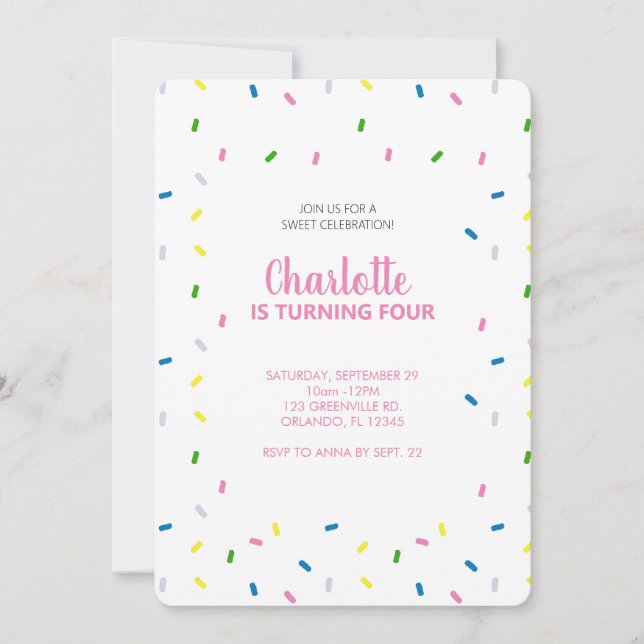 Invitation à la fête d'anniversaire personnalisée  (Devant)
