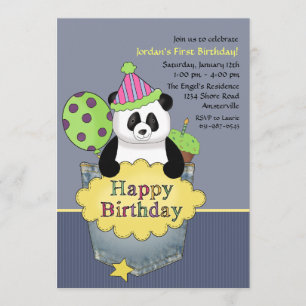 Invitation à la fête d'anniversaire Pocket Panda