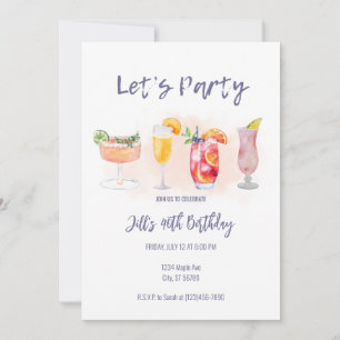 Invitation à la fête d'anniversaire pour adultes