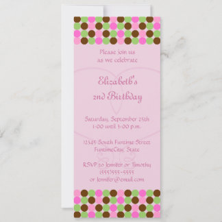 Invitation à la fête d'anniversaire pour les fille