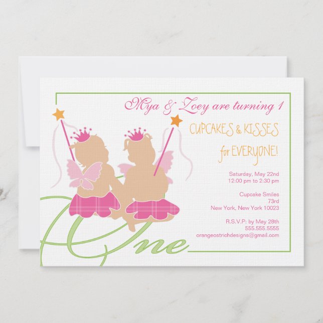Invitation à la fête d'anniversaire pour les fille (Devant)