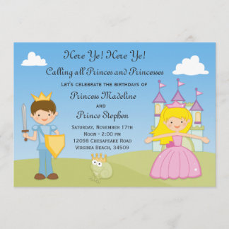 Invitation à la fête d'anniversaire Prince et Prin