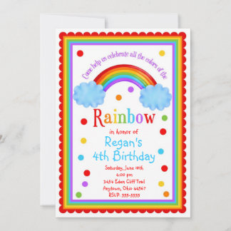 Invitation à la fête d'anniversaire Rainbow