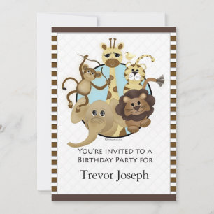Invitation à la fête d'anniversaire Safari Style