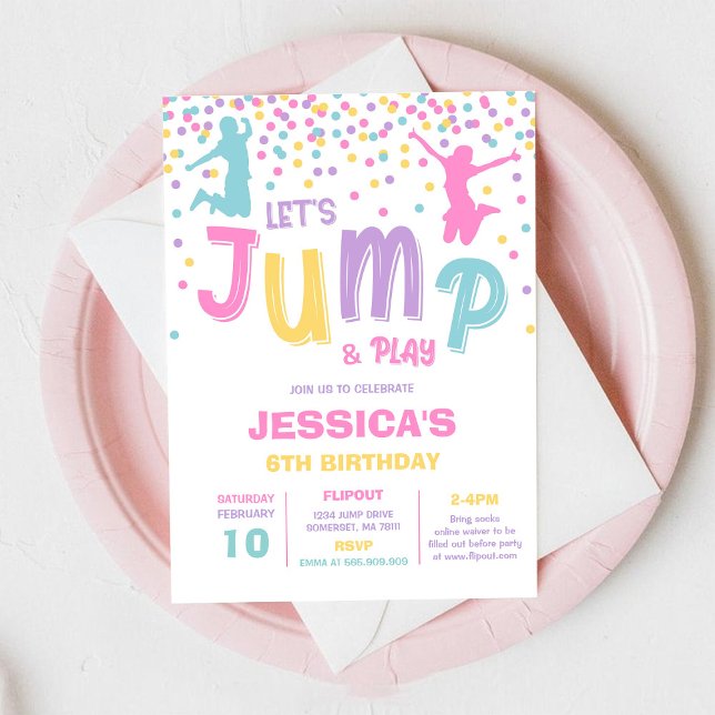 Invitation à la fête d'anniversaire saut et jeu (Créateur téléchargé)