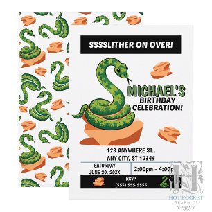 Invitation à la fête d'anniversaire serpent