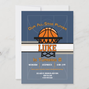 Invitation à la fête d'anniversaire Slam Dunk