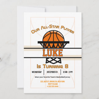 Invitation à la fête d'anniversaire Slam Dunk