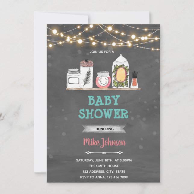 Invitation à la fête d'anniversaire sous la douche (Devant)