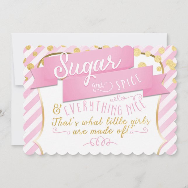 Invitation à la fête d'anniversaire Sugar & Spice  (Devant)