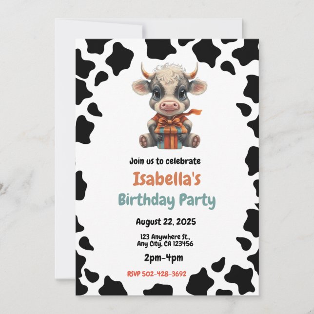 Invitation à la fête d'anniversaire sur le thème d (Devant)