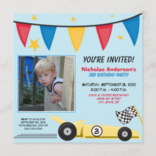 Invitation à la fête d'anniversaire sur mesure de 