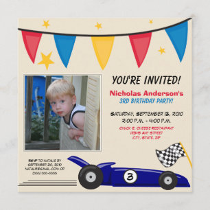 Invitation à la fête d'anniversaire sur mesure pou