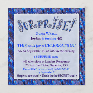 Invitation à la fête d'anniversaire surprise