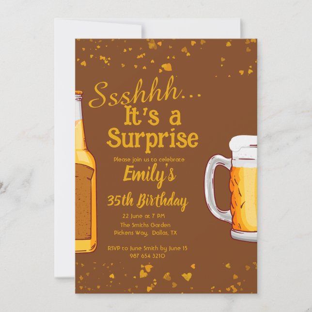 Invitation à la fête d'anniversaire surprise de la (Devant)