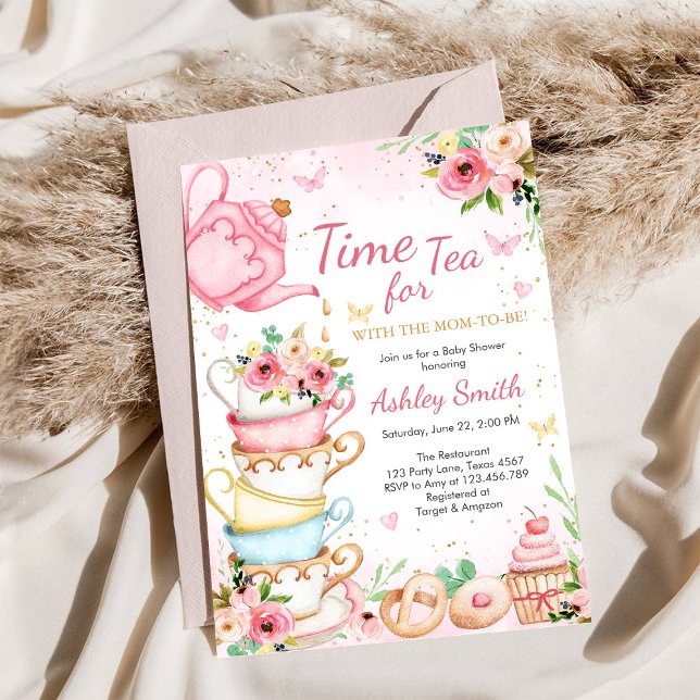 Invitation à la fête d'anniversaire Time for Tea (Créateur téléchargé)