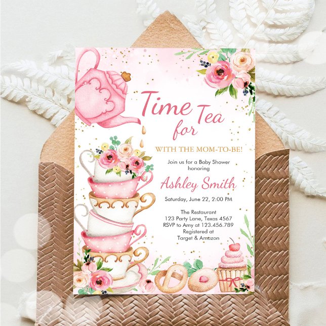 Invitation à la fête d'anniversaire Time for Tea (Créateur téléchargé)