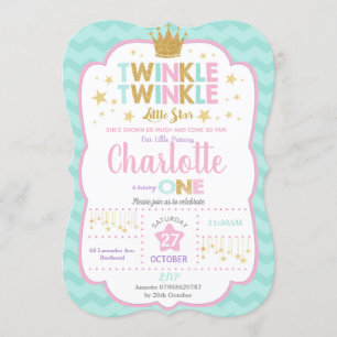 Invitation à la fête d'anniversaire Twinkle Little
