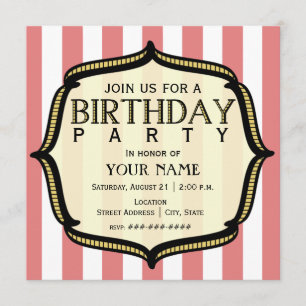 Invitation à la fête d'anniversaire vintage
