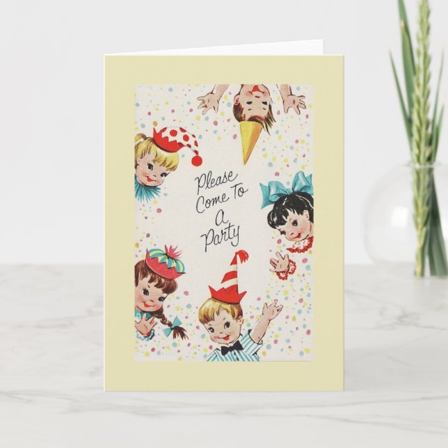 Invitation à la fête d'anniversaire vintage (Devant)