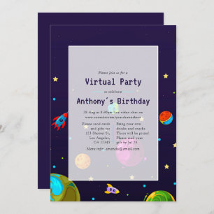 Invitation à la fête d'anniversaire virtuelle de l