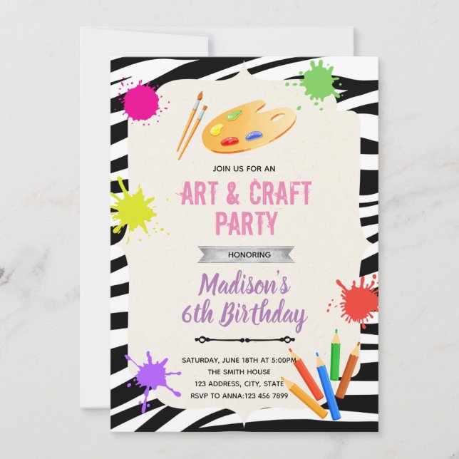 Invitation à la fête d'art du zèbre (Devant)