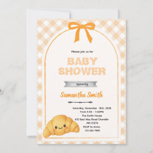Invitation à la fête de baby shower au croissant