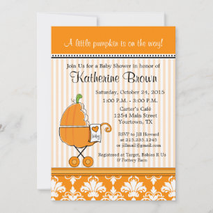 Invitation à la fête de Baby Shower Petit Citrouil