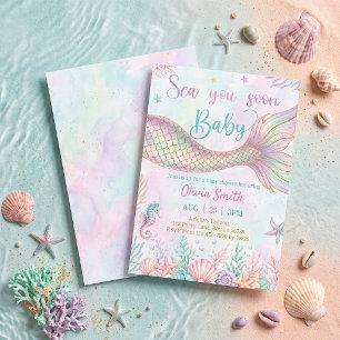 Invitation à la fête de Baby Shower Sea You Soon