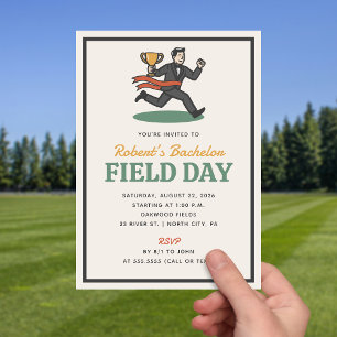 Invitation à la fête de bachelor Field Day