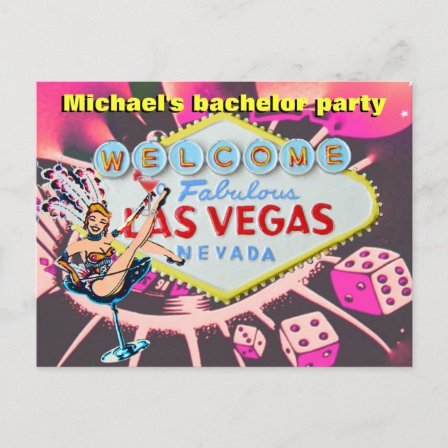 Invitation à la fête de Bachelor Party à Las Vegas (Devant)