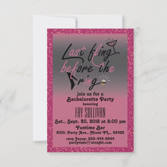 Invitation à la fête de Bachelorette (Devant)