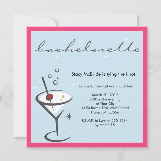 invitation à la fête de bachelorette (Devant)
