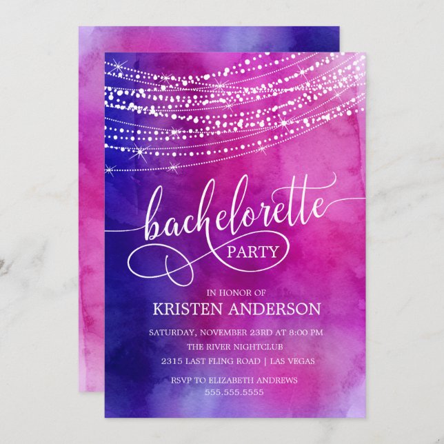 Invitation à la fête de bachelorette (Devant / Derrière)